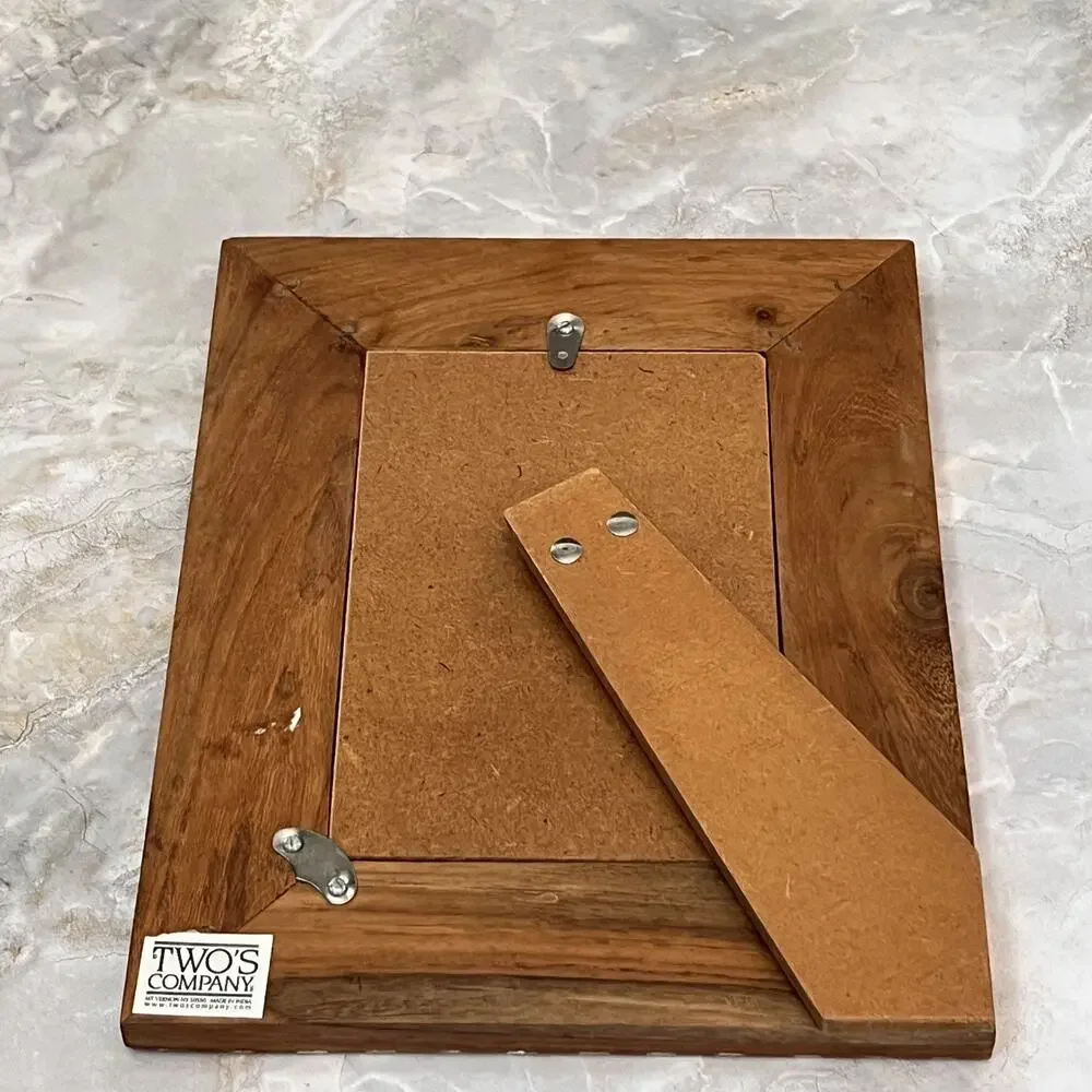 Two's Company Mother Of Pearl Wood Striped inlaid 4X6